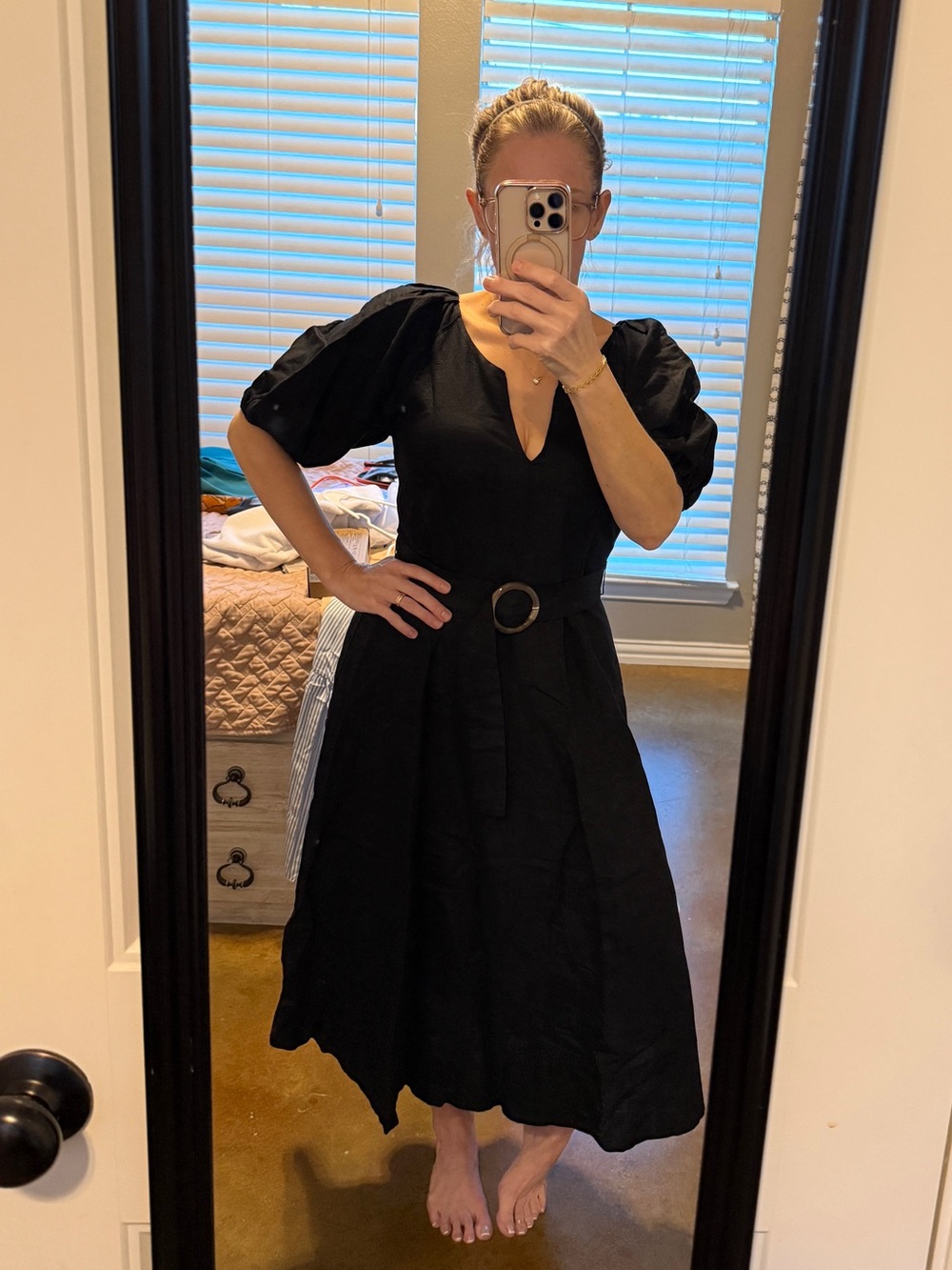 Women’s LOFT Black Dress with belt